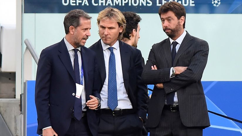Paratici, Nedved & Agnelli in 2018 (©Gallo Images)