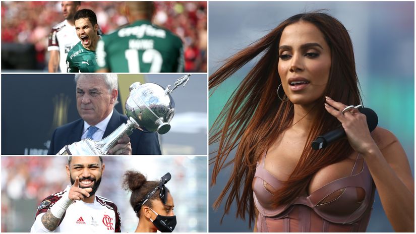 Veiga (top left), the trophy, Barbosa (bottom left) and Anitta (©Gallo images)