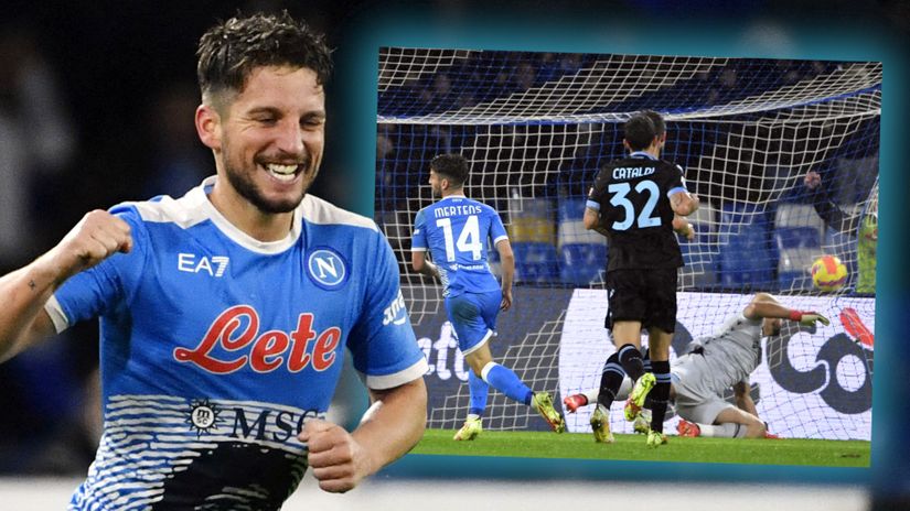 Dries Mertens stole the show as Napoli went top (©AFP)