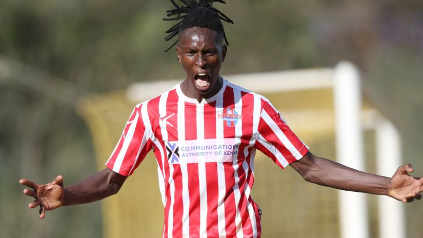 Francis Kahiro celebrates after scoring ©️ Mozzart Sport