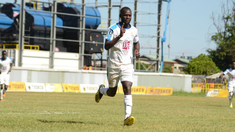 Peter 'Pinchez' Opiyo celebrates after scoring ©️ Mozzart Sport