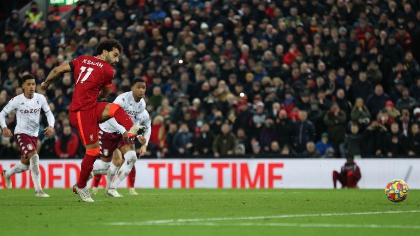 Salah scoring his penalty (©Gallo Images)