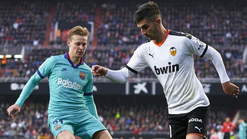Future teammates: Frenkie de Jong and Ferran Torres (Gallo Images)