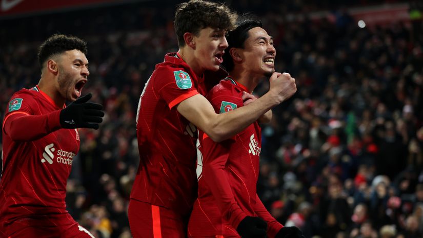 The Reds celebrate a sensational victory (©Gallo images)