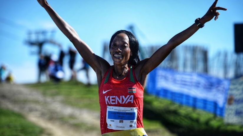 Lucy Murigi in a past mountain running race © Courtesy 