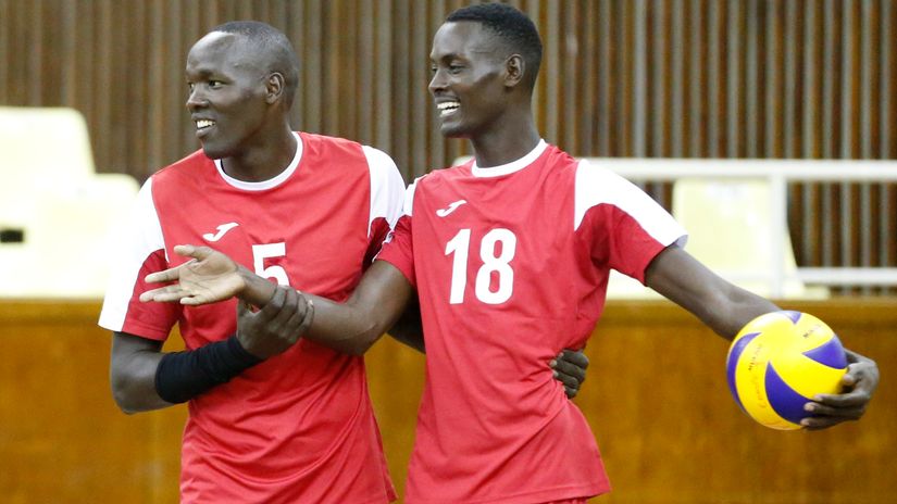 Simon Kipkorir and Rodgers Kipkirui in a past national team training 