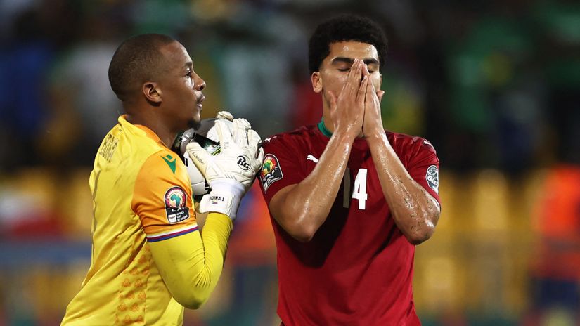 Comoros goalie Salim Ben Boina took on the entire Morocco team single-handedly (AFP)