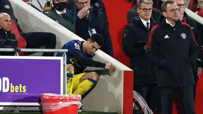 Ronaldo after being substituted last night (©Marc Atkins/Getty Images))
