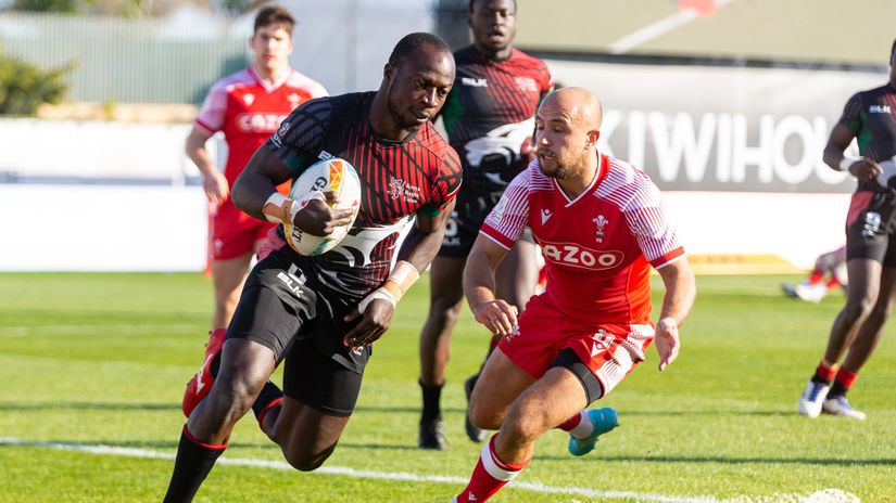 Jeff Oluoch goes past a Canadian opponent in a past match © Kenya Rugby Union