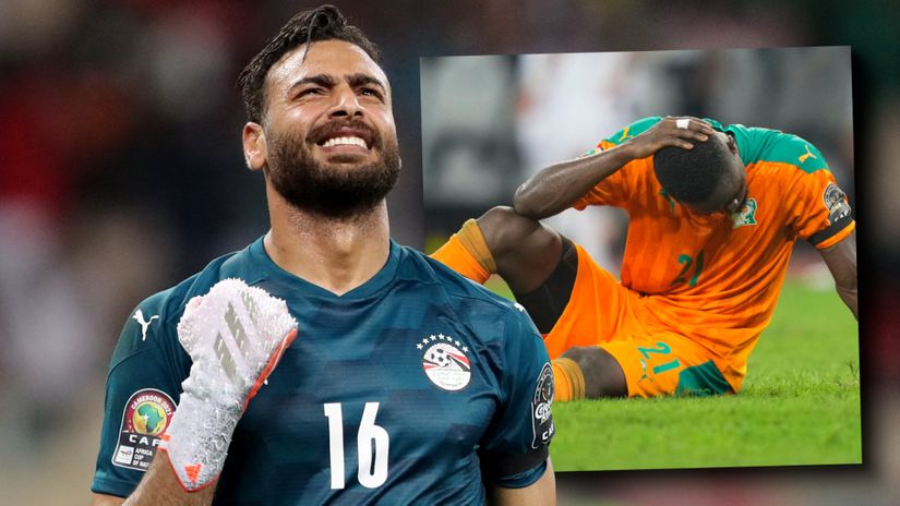 Mohamed Abou Gabal made a crucial save to deny Eric Bailly (©Gallo Images, AFP)