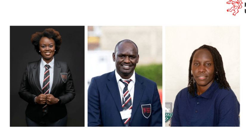 Peris Mukoko, Michael Mwanja and Beryl Akinyi respectively © Kenya Rugby Union