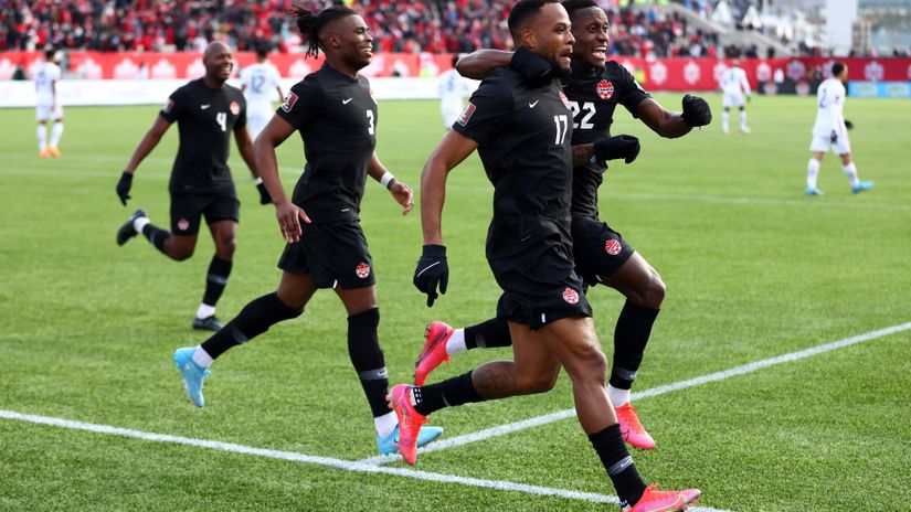 Canada players after scoring (©AFP)