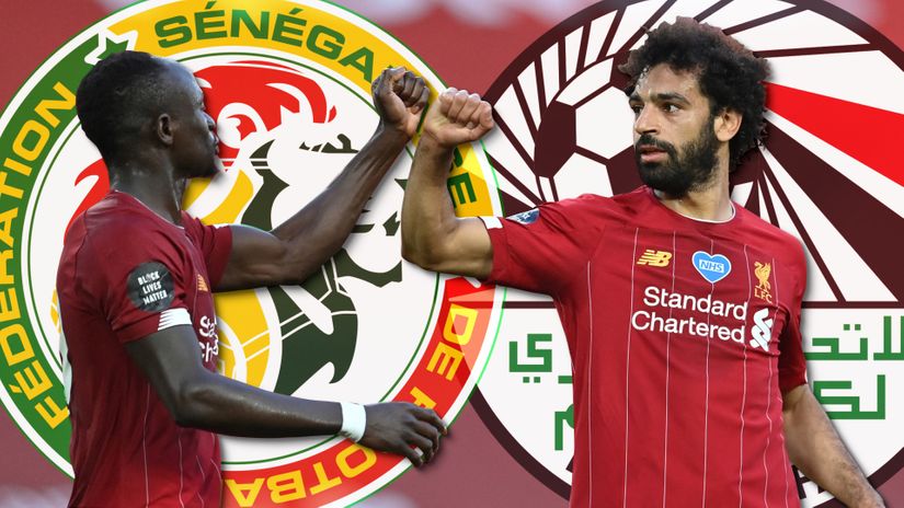 Two kings, only one crown: Mane and Salah (©AFP)