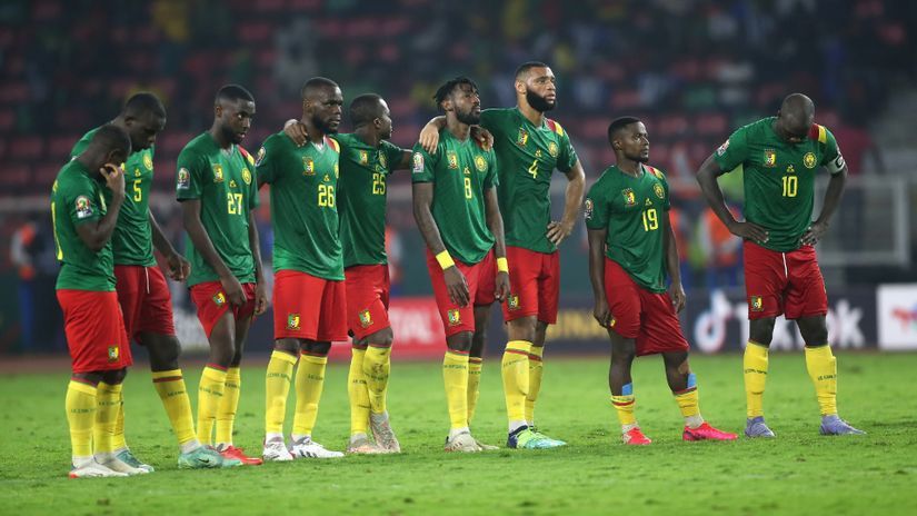 A dejected Cameroon look on in their previous clash against Egypt © CAF