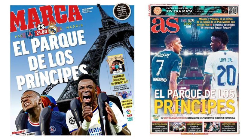 Front pages of the Madrid press