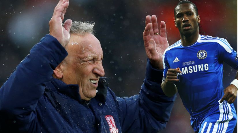 Neil Warnock and Didier Drogba (©Gallo images)
