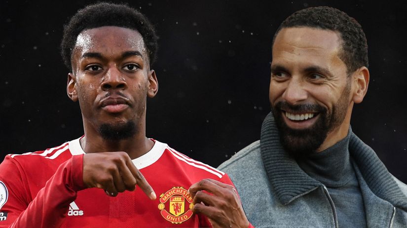 Anthony Elanga and Rio Ferdinand (©AFP)