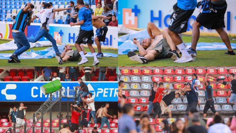 Clash between Quretaro and Atlas fans (©Gallo Images)