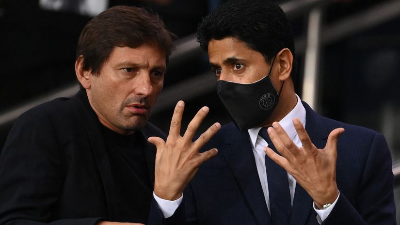 Sore losers Leonardo Araujo and Nasser Al-Khelaifi (©AFP)