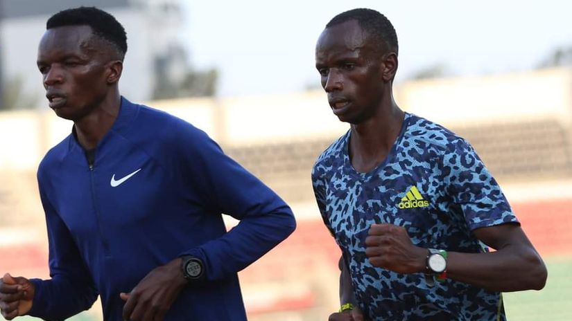 Daniel Simiu and Jacob Krop in training © Athletics Kenya 