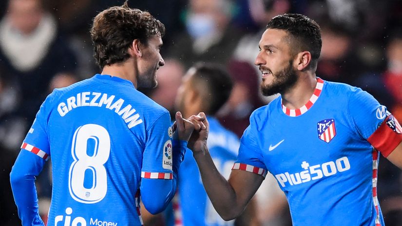 Hard-fought win in Vallekas: Griezmann and Koke (©AFP)