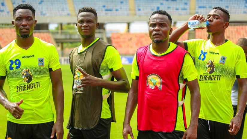 Ibrahim Joshua (left) poses with teammates © TFF Tanzania