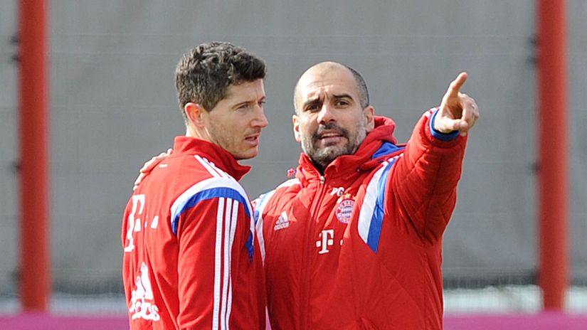 Lewandowski & Guardiola (©Gallo Images)