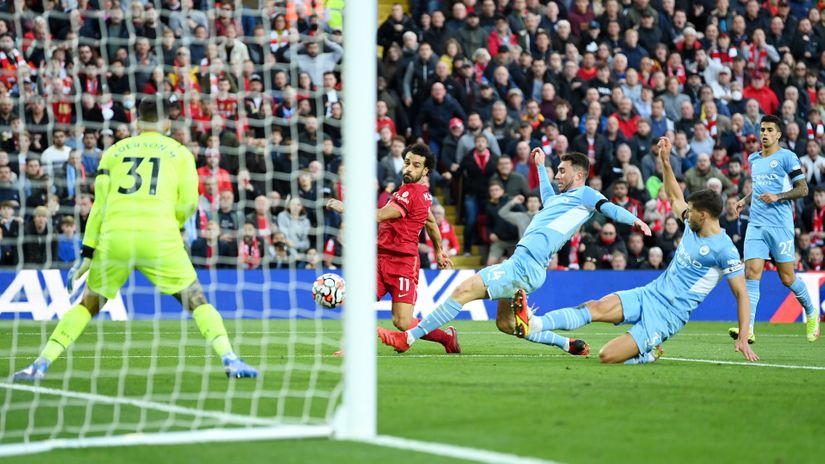 Salah in action against City (©Michael Regan/Getty Images)