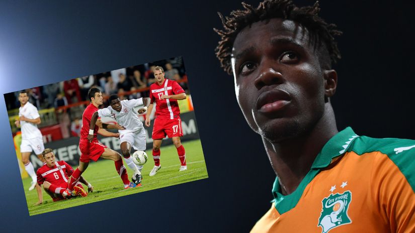 Zaha while playing for England in 2012, and now for Ivory Coast (©Getty images sport)