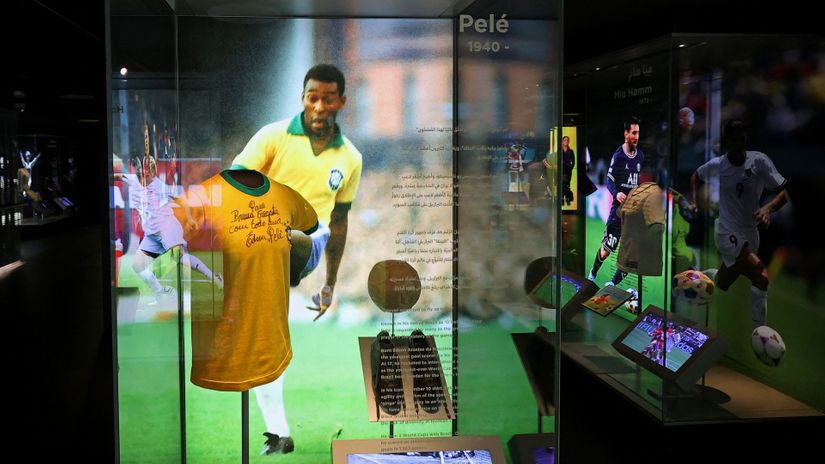 Pele's match-worn shirt is one of the most cherished exhibits (©AFP) 