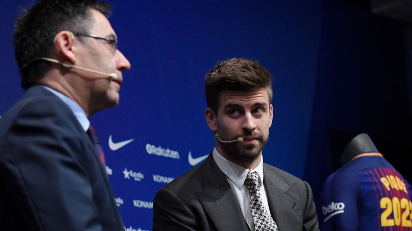Bartomeu and Pique back in 2018 (©AFP)