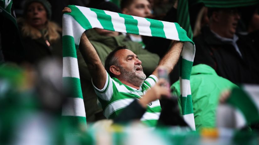 The green and whites celebrate Derby win (©Getty Images)