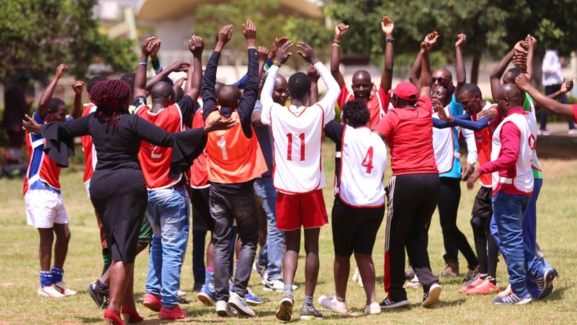 Sports Journalists and Special Olympics Kenya team engage in a physical activity © Mozzart Sport