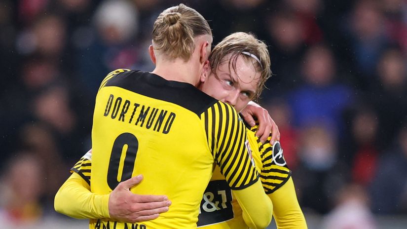 Erling Haaland and Julian Brandt (©AFP)