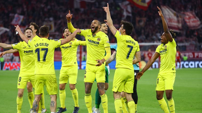 Villareal players celebrating (©Gallo images)