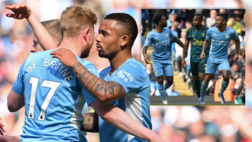 Dynamic duo: Kevin De Bruyne and Gabriel Jesus (©AFP)