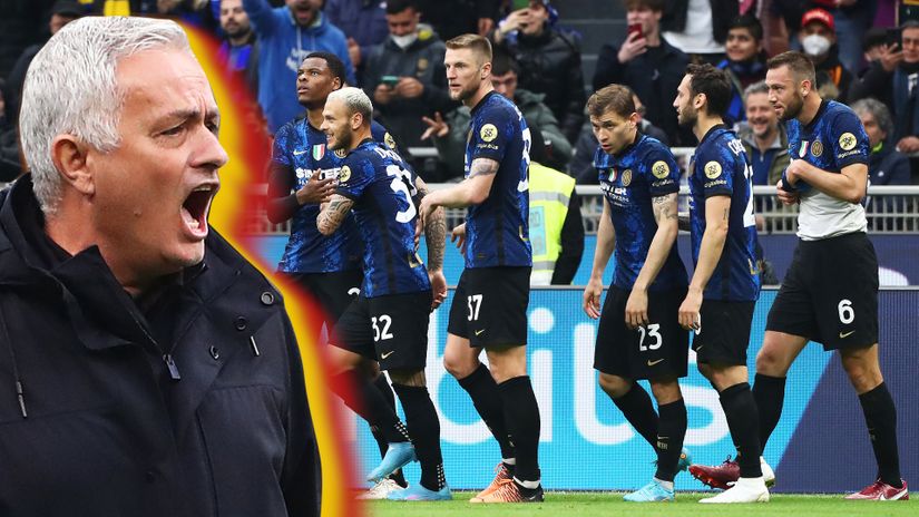 Jose Mourinho could only watch Inter run riot against his new club (©Getty Images)