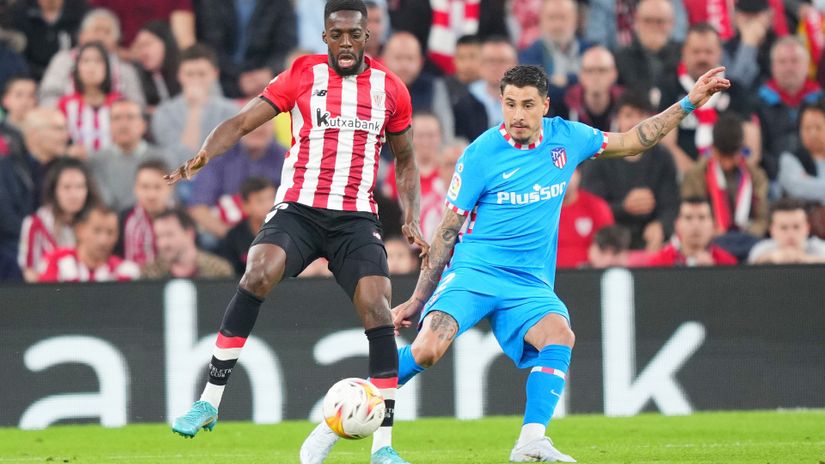 Inaki Williams and Jose Gimenez in action tonight (©Getty images)