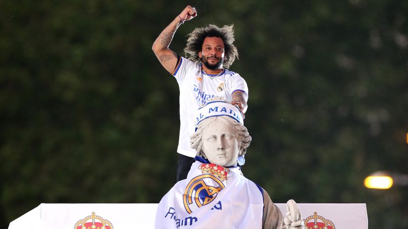 Marcelo celebrating the La Liga title (©Gallo Images)