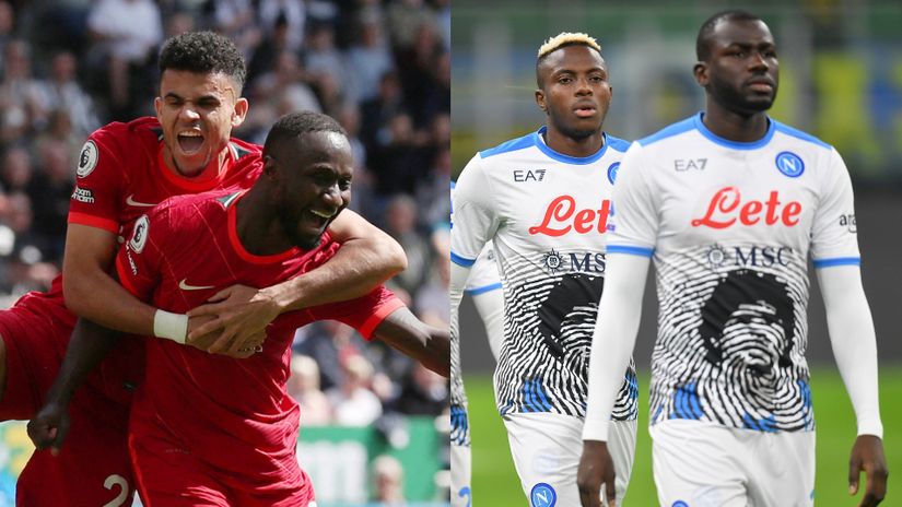 Diaz & Keita (left); Osimhen & Koulibaly (right) (©Gallo Images)