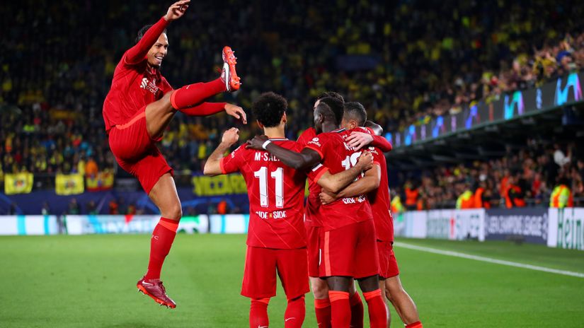The Scousers celebrate at El Madrigal (©Eric Alonso/Getty Images)