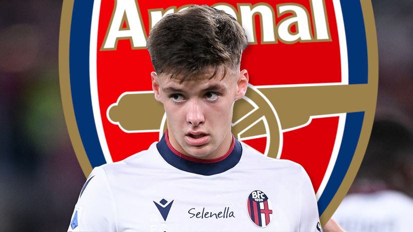 Aaron Hickey on his way to the Emirates (©AFP)