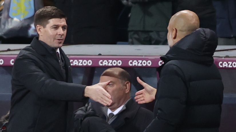 All eyes on the duel between Steven Gerrard and Pep Guardiola (©Getty Images)