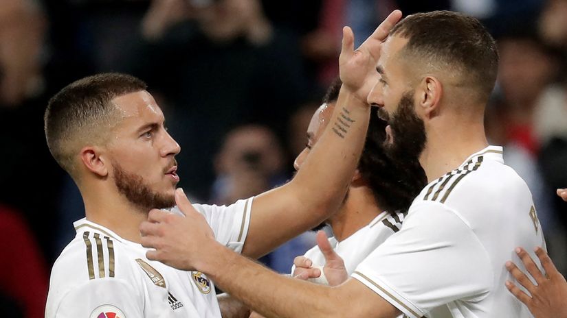 Eden Hazard and Karim Benzema (©AFP)