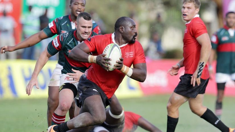 Simbas captain Daniel Sikuta in action against Leopards ©️ Chris Omollo (Nation Media Group)