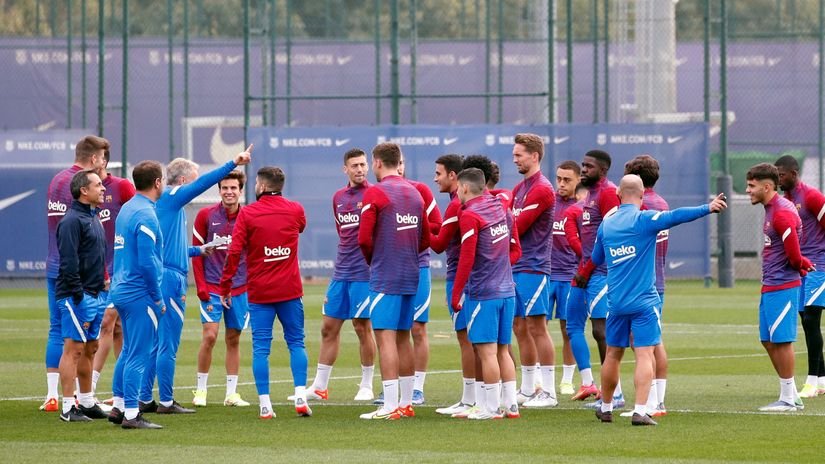 Barcelona players at training (©Gallo Images)