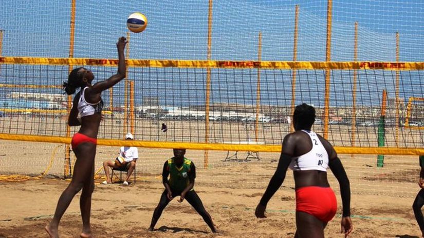 Kenya beach volleyball team in past action © Courtesy 