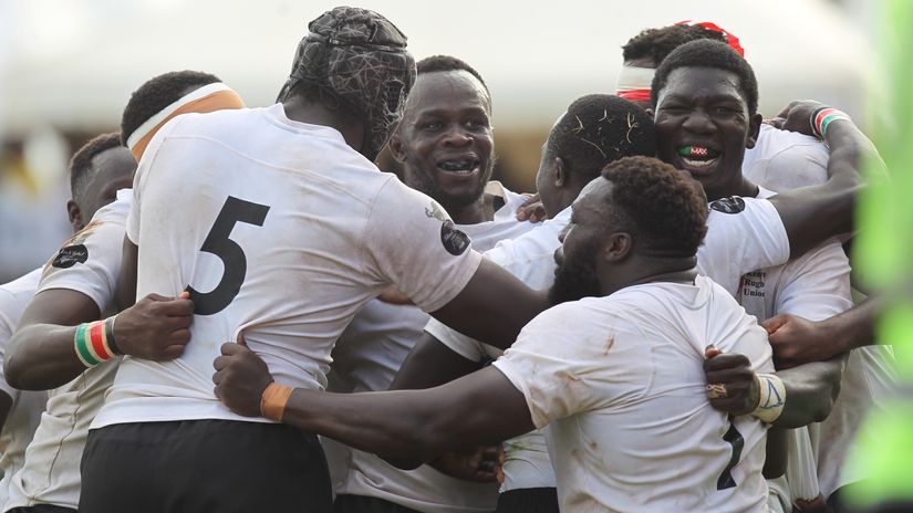 Kenya Simbas players celebrate © Mozzart Sport 