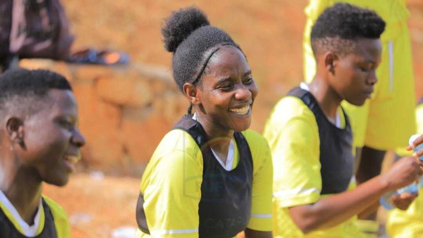 Hasifa Nassuna during training with the Ugandan national team © FUFA