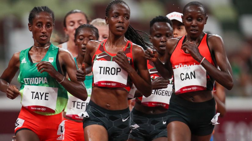 Agnes Tirop during the Tokyo Olympics (©Roger Sedres/Gallo Images/Getty Images)